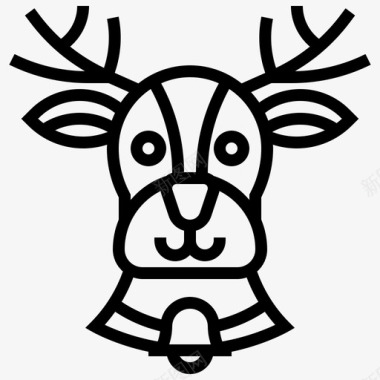 快乐驯鹿动物圣诞图标图标