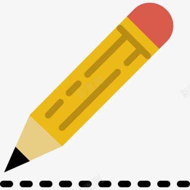 铅笔教育用具扁平图标图标