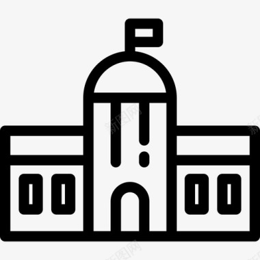 市政市政厅城市大包装概述线性图标图标
