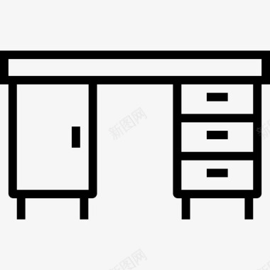 书桌书桌家具图标直线图标