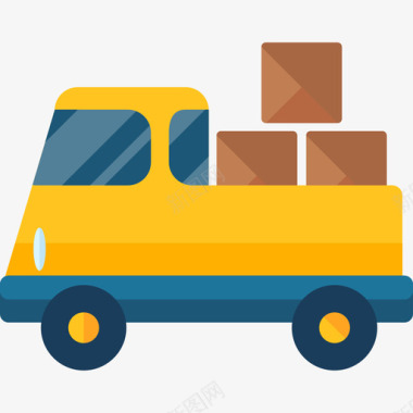 物流卡车送货卡车物流配送平板图标图标
