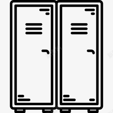 储物柜线性详细高中元素线性图标图标