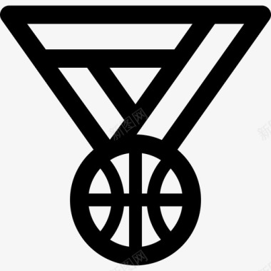 奖牌篮球套路直线型图标图标