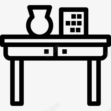 桌子家具和家居用品直线型图标图标