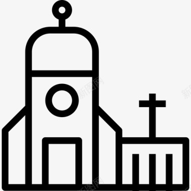 欧洲建筑教堂教堂建筑汇编线性图标图标