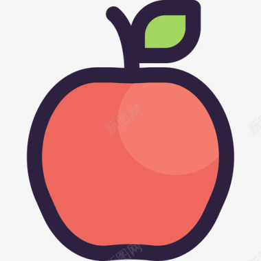 苹果健康的生活方式色彩图标图标
