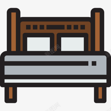 床家具和家居用具线性颜色图标图标