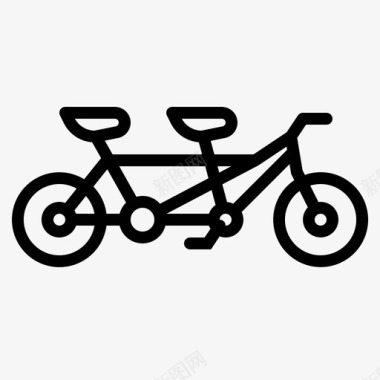 运动运输串联自行车浪漫图标图标