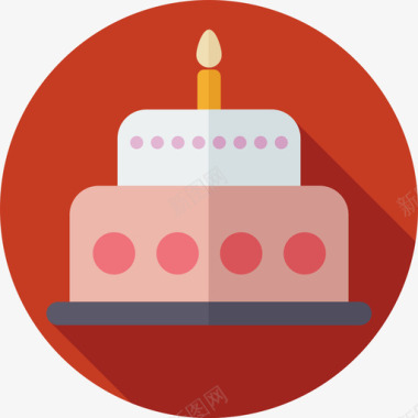 生日蛋糕背景生日蛋糕圆形彩色食品扁平图标图标