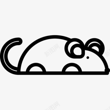 动物素描小鼠动物5只直系图标图标