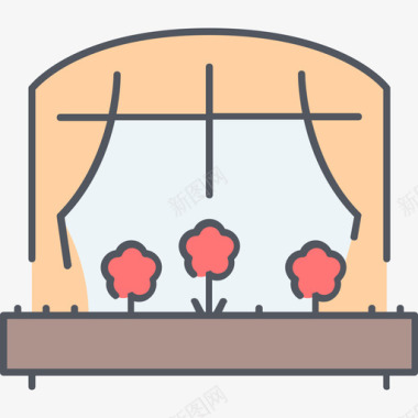 窗户立面图标窗户家具25颜色图标图标