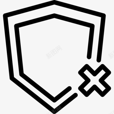 公共标识安全屏蔽安全7线性图标图标