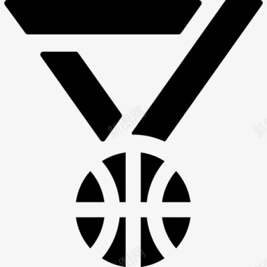 奖牌坚实的篮球元素填充图标图标