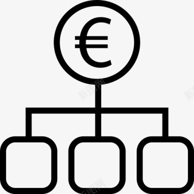 金融犯罪欧元商业和金融图标集合细线图标