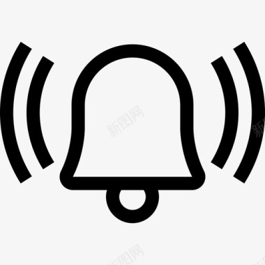 公共标识安全铃声安全图标轮廓图标