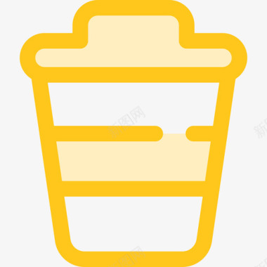 咖啡杯商务和办公3黄色图标图标