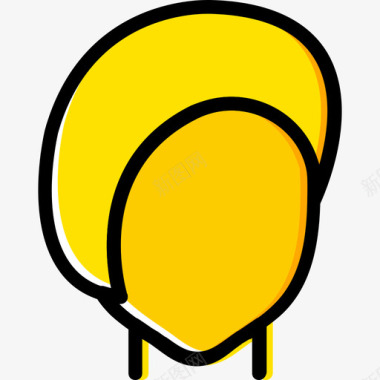 女性头发发型4黄色图标图标