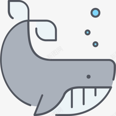鲸鱼海洋2号彩色图标图标