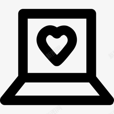 笔记本电脑爱与浪漫7大胆圆润图标图标