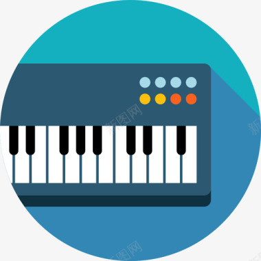 钢琴音乐元素3圆形图标图标