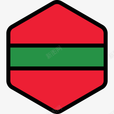 德涅斯特河左岸旗帜系列5六边形图标图标