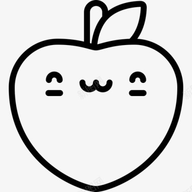 桃子可爱的食物直系的图标图标