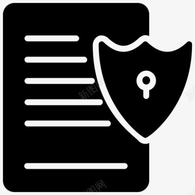 信息标志文档保护机密信息加密图标图标