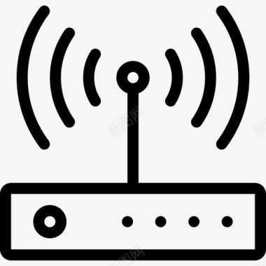路由器电子和电器2线性图标图标