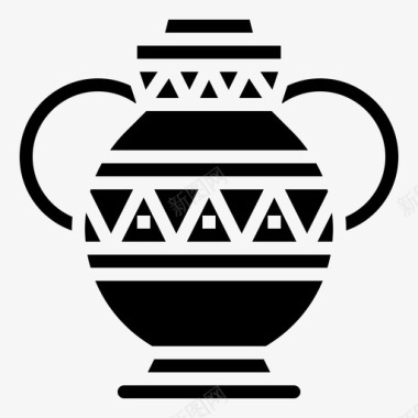 埃及花瓶装饰罐子图标图标