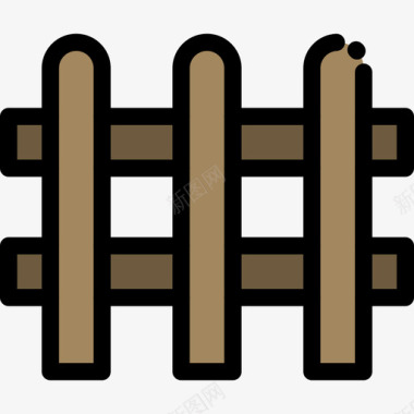 栅栏栅栏弹簧图标2线颜色图标