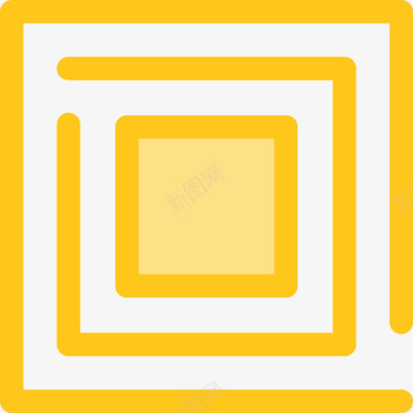 正方形形状10黄色图标图标