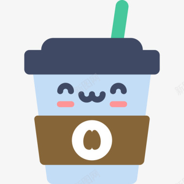 可爱咖啡杯咖啡杯可爱的食物2平的图标图标