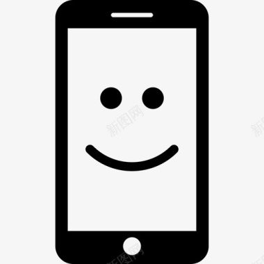 带微笑的智能手机人物手机图标图标