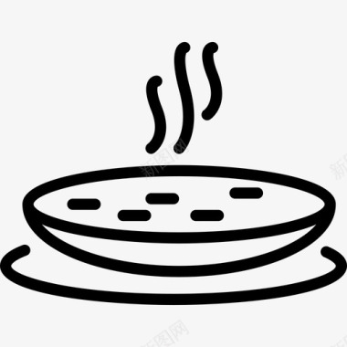 汤食品饮料线性图标图标