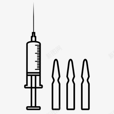 制药注射器和注射剂医药制药图标图标