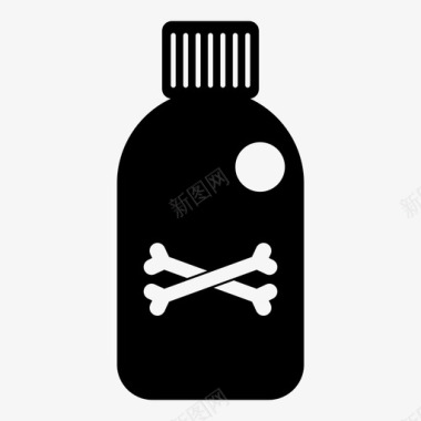 毒药瓶子危险图标图标