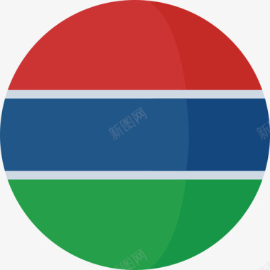 圆形UI冈比亚3号旗圆形扁平图标图标