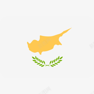 塞浦路斯国际国旗6圆形矩形图标图标