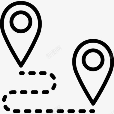 位置线路针脚和位置2线性图标图标