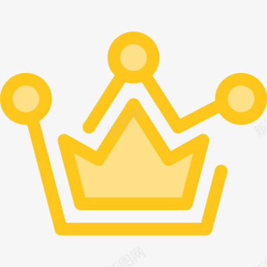 皇冠形状10黄色图标图标