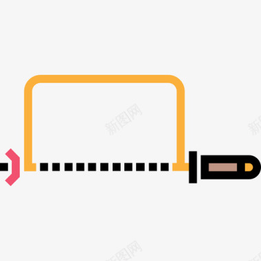 电锯锯锯工艺4线颜色图标图标