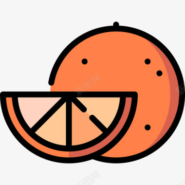 狂欢盛典橘子之战狂欢节2线性颜色图标图标