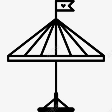 长方形阳伞热的阴影的图标图标