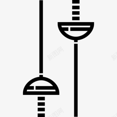 击剑选手击剑运动29直线图标图标