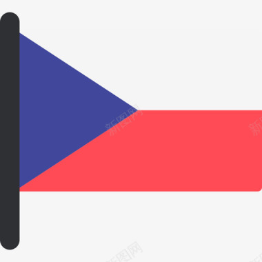 捷克共和国国际国旗5桅杆图标图标