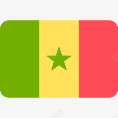 圆形UI塞内加尔国际国旗6圆形矩形图标图标