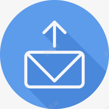 邮件文本和电子邮件2扁平圆形图标图标
