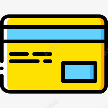 信用卡信用卡送货黄色图标图标