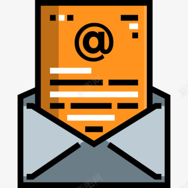 电子邮件客户端电子邮件联系人2线颜色图标图标