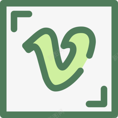 绿色Vimeo社会平均值19绿色图标图标